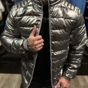 JAQUETA PUFFER PREMIUM PEROLIZADA PRATA