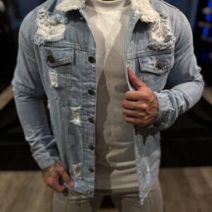 JAQUETA JEANS CLARA KWP PELO GOLA