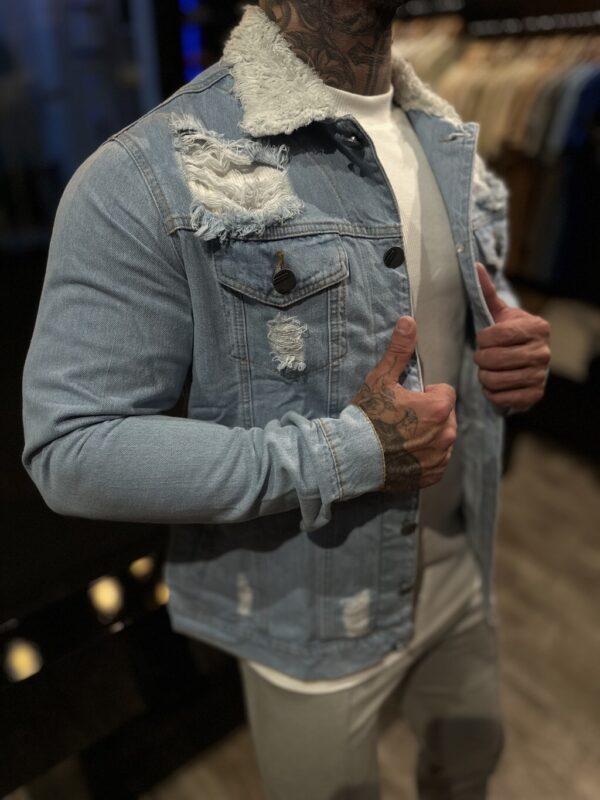 JAQUETA JEANS CLARA KWP PELO GOLA - Imagem 2