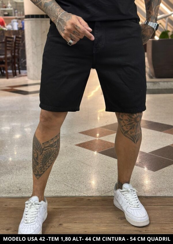 Bermuda Jeans preta Básica - lleva Denim Ref: L24-001