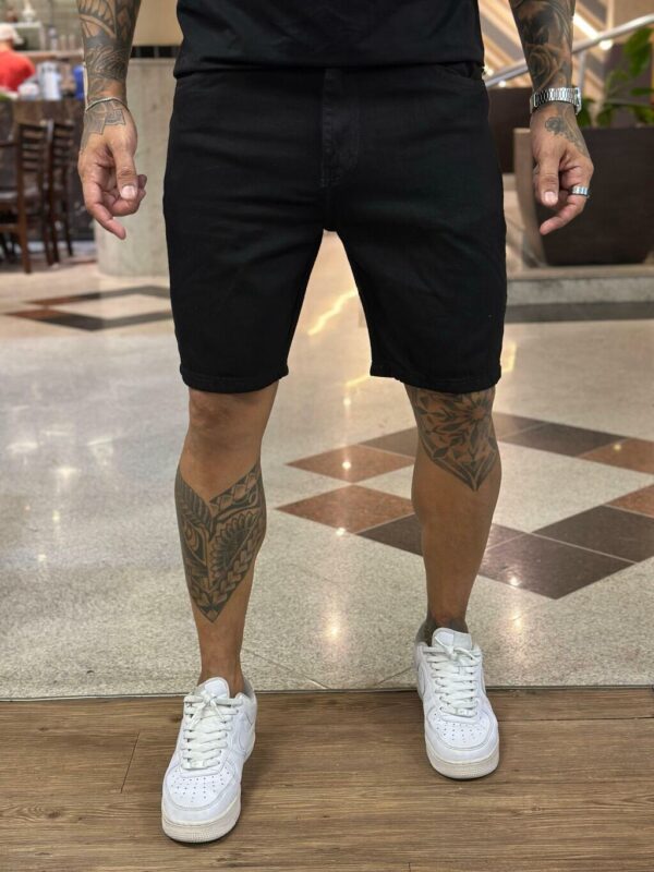 Bermuda Jeans preta Básica - lleva Denim Ref: L24-001 - Imagem 2