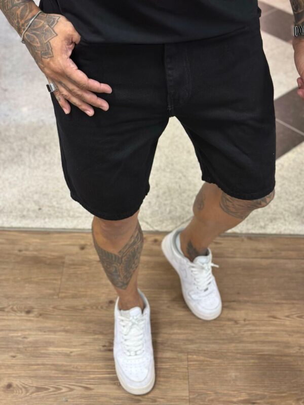 Bermuda Jeans preta Básica - lleva Denim Ref: L24-001 - Imagem 3